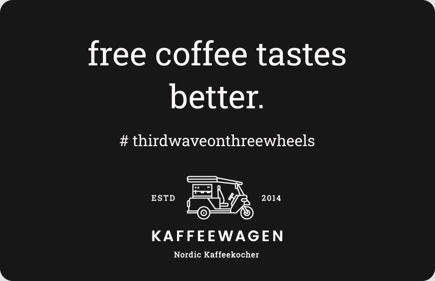 Freigetränkekarte Kaffeewagen
