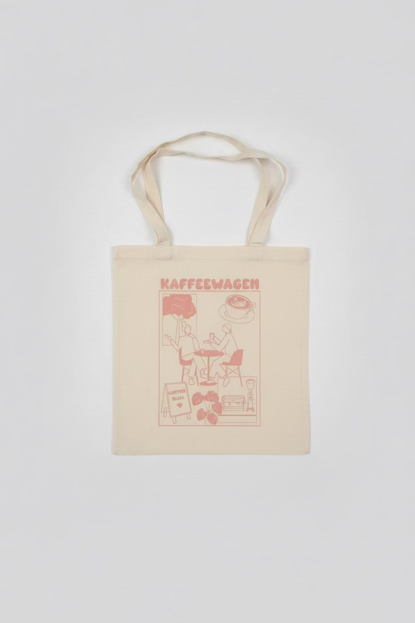 Kaffeewagen-Jutebeutel (rosa)