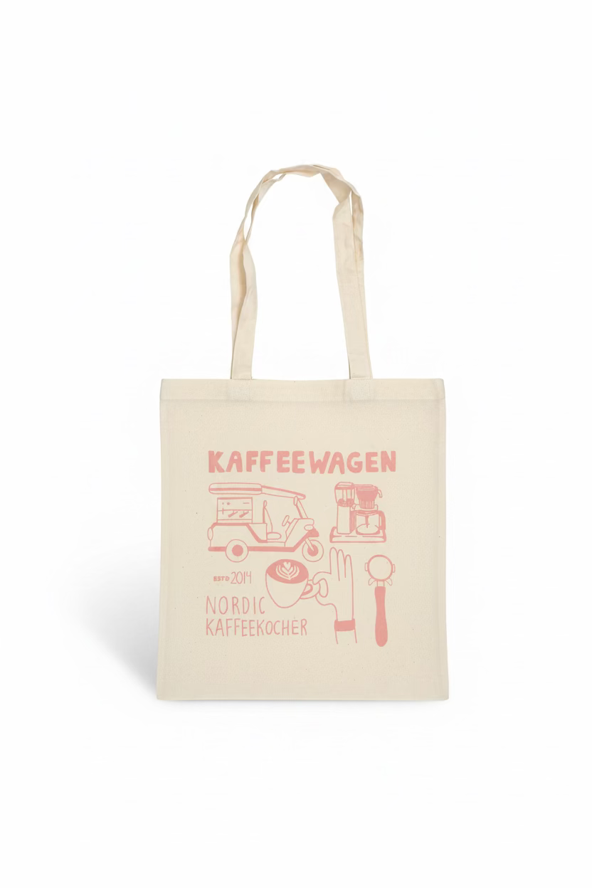 Kaffeewagen-Jutebeutel (rosa)